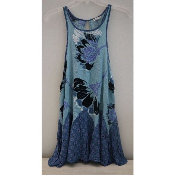 Free People OB564403 Womens Sz XS Blue "Someone Like You" Printed Slip Dress $88 - Picture 1 of 11